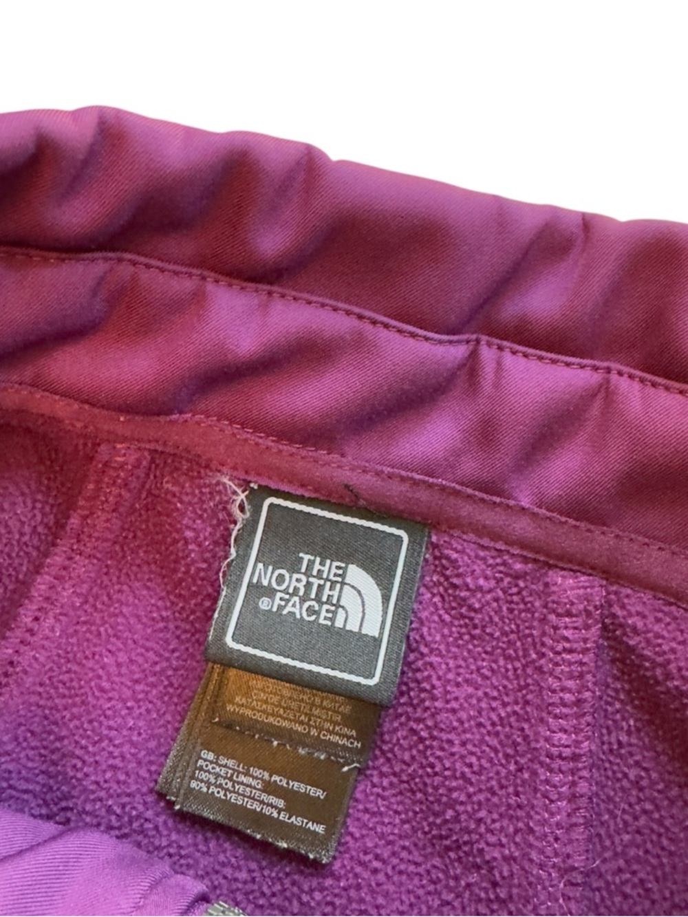 The North Face Full Zip Hoodie Women L Purple Fleece Lined Athleisure in EUC - Picture 5 of 8